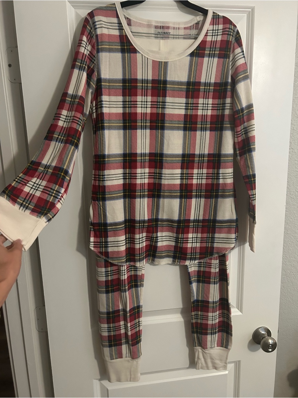 Old Navy Red and Cream Plaid Kids Pajama Set